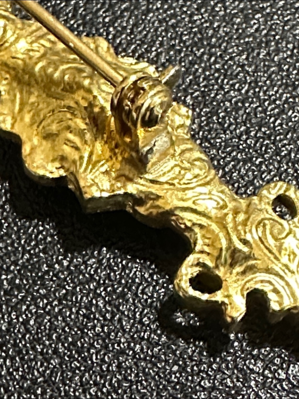 Gold Tone Rhinestone Bar Brooch Pin - Picture 9 of 12